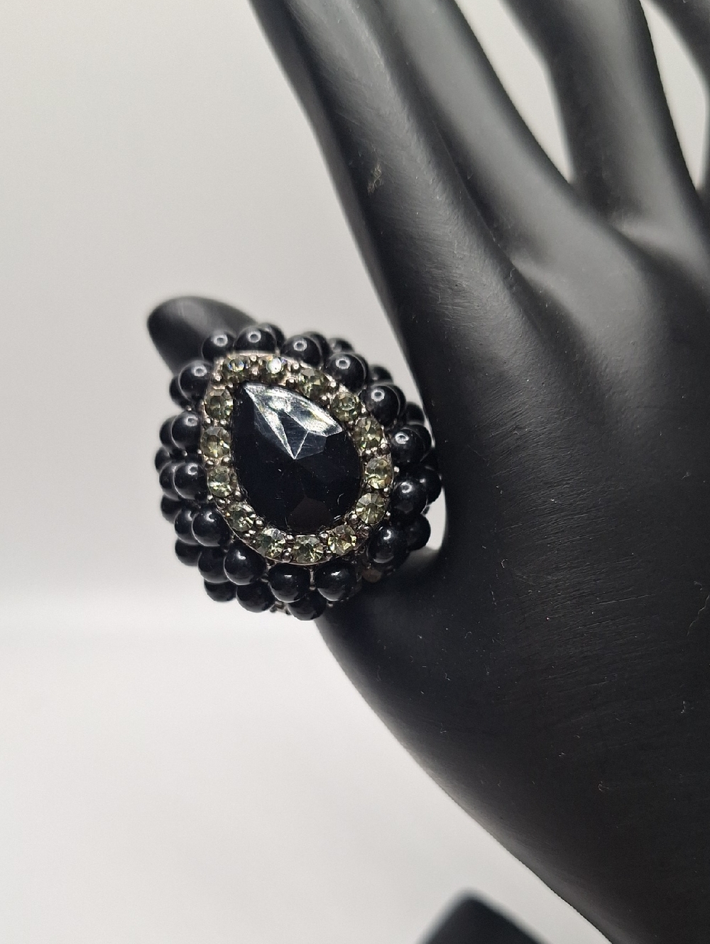 Black Teardrop Statement Ring -chunky Jewelry